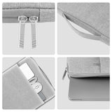 14-15 Inch Laptop Sleeve Briefcase With Zipper And Handle - Gray Blue - Top-Down View