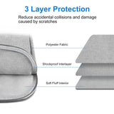 14-15 Inch Laptop Sleeve Briefcase With Zipper And Handle - Gray Blue - 45-Degree Angle