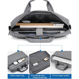 Portable 15 Inch Laptop Leather Handbag For Business Briefcase - Sapphire Blue - Rear View