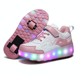 Rechargeable Light Wheel Skating Shoes For Kids - Size 36 Two-Wheeled - Extra Image