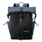 Large Capacity Contrast Backpack For Commuting - Deep Blue