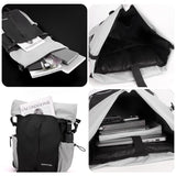 Large Capacity Contrast Backpack For Commuting - Deep Blue - 45-Degree Angle