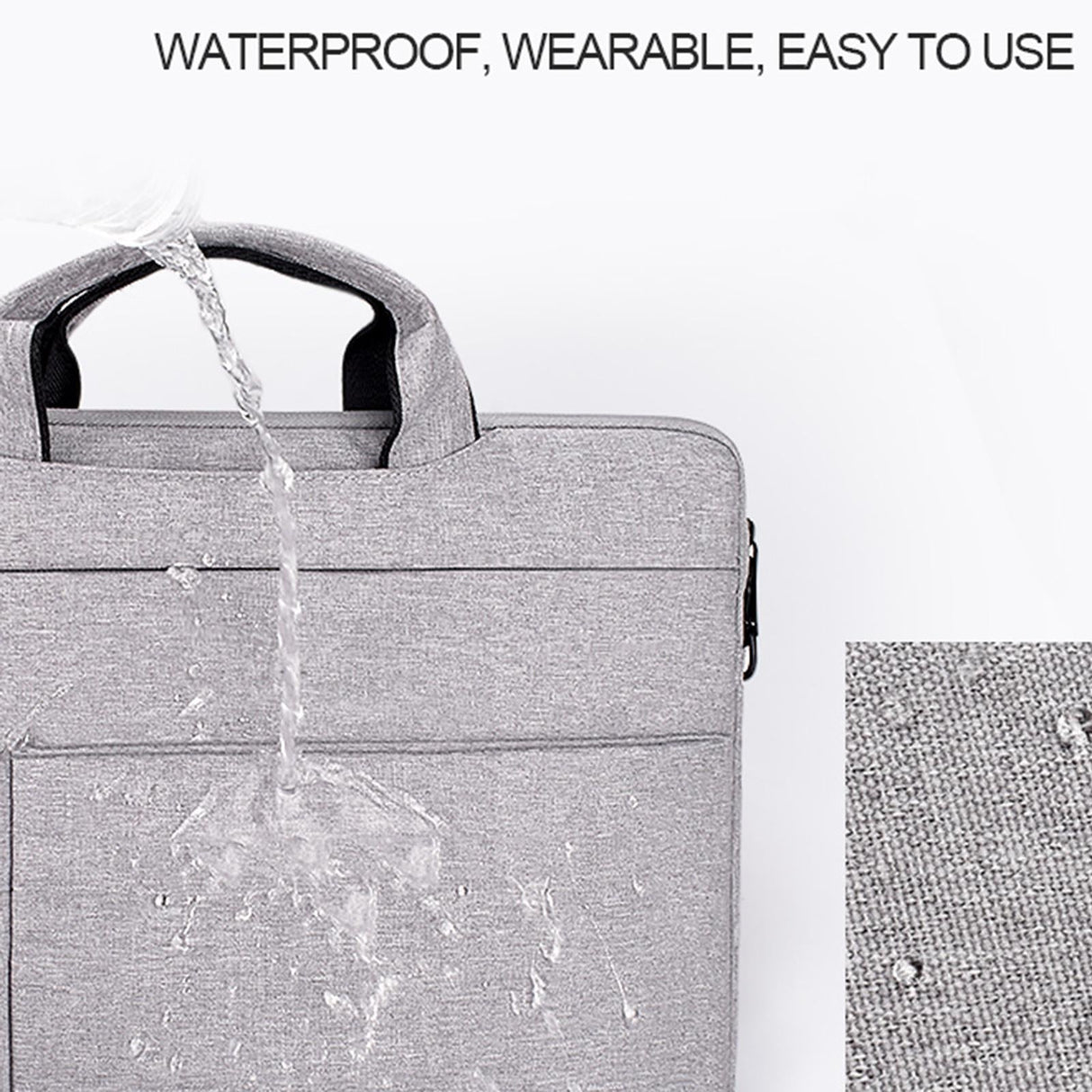13.3 Inch Portable Laptop Shoulder Bag - Oxford Cloth & Nylon - Hemp Gray