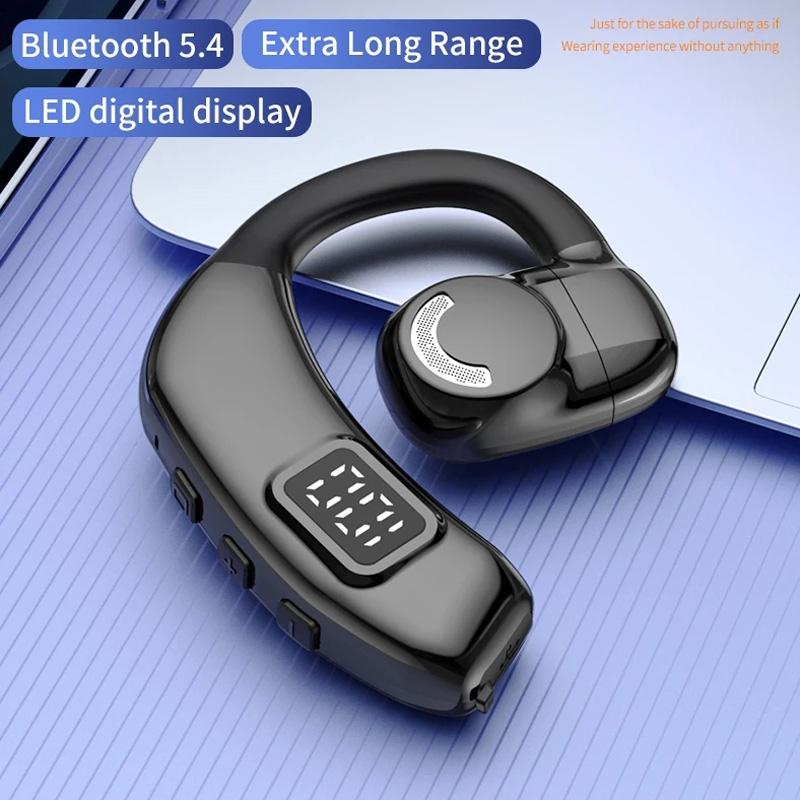 Wireless Earbuds with Digital Display and Stereo Sound - Orange