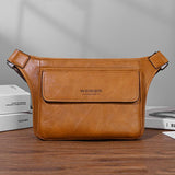 Large Capacity Crossbody Bag For Men D808 Single Shoulder Bag - Light Brown - Side View