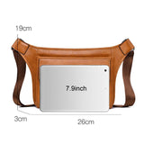 Large Capacity Crossbody Bag For Men D808 Single Shoulder Bag - Light Brown - Top-Down View