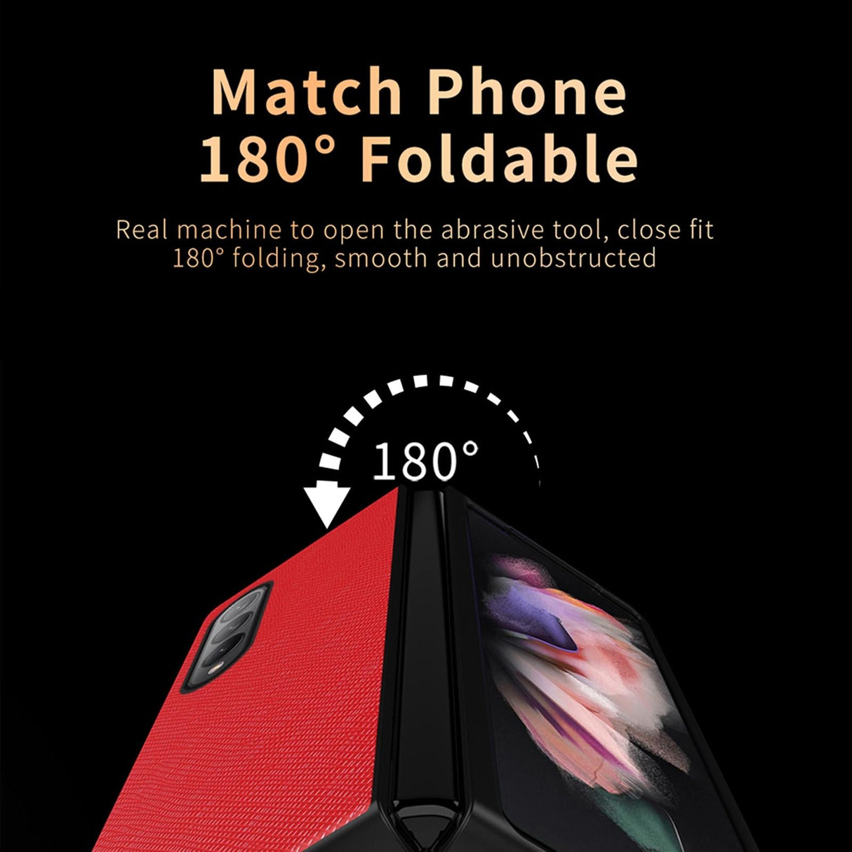 For Samsung Galaxy Z Fold4 5G Foldable Cross Pattern Phone Case - Foldable Design - Red