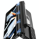 For Samsung Galaxy Z Fold4 5G Magnetic Armor Phone Case - Full Coverage - Litchi Texture - 45-Degree Angle