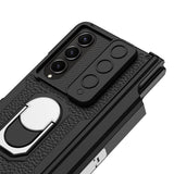 For Samsung Galaxy Z Fold4 5G Magnetic Armor Phone Case - Full Coverage - Litchi Texture - Extra Image