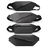 Men Casual Sports Chest Bag Lightweight Shoulder Bag - Elegant Black 7999 - Top-Down View