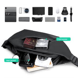 Men Casual Sports Chest Bag Lightweight Shoulder Bag - Elegant Black 7999 - 45-Degree Angle