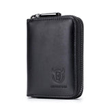 Men'S Leather Card Holder Casual Driver License Wallet - Dark Blue