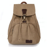 Women Canvas Laptop Backpack - Compact And Stylish - Coffee - 45-Degree Angle