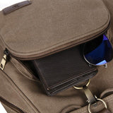 Women Canvas Laptop Backpack - Compact And Stylish - Coffee - Rear View