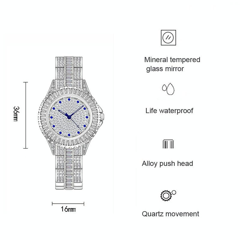 Diamond-Inlaid Women Chain Watch - Elegant Jewelry