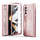 For Samsung Galaxy Z Fold4 5G Foldable Electroplated Phone Case - Mechanical Legend 4. - Silver - Front View