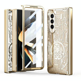 For Samsung Galaxy Z Fold4 5G Foldable Electroplated Phone Case - Mechanical Legend 4. - Silver - Low Angle