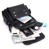 Large Capacity Pu Leather Laptop Backpack For Travel & School - Dark Brown - Close-Up Angle