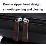Large Capacity Pu Leather Laptop Backpack For Travel & School - Dark Brown - Extra Image