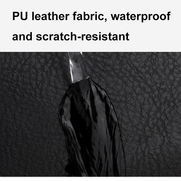 Large Capacity Pu Leather Laptop Backpack For Travel & School - Dark Brown