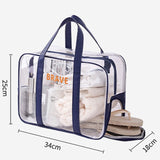 Waterproof Sports Tote For Toiletries & Makeup - Mint Green - Top-Down View