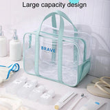 Waterproof Sports Tote For Toiletries & Makeup - Mint Green - Close-Up Angle