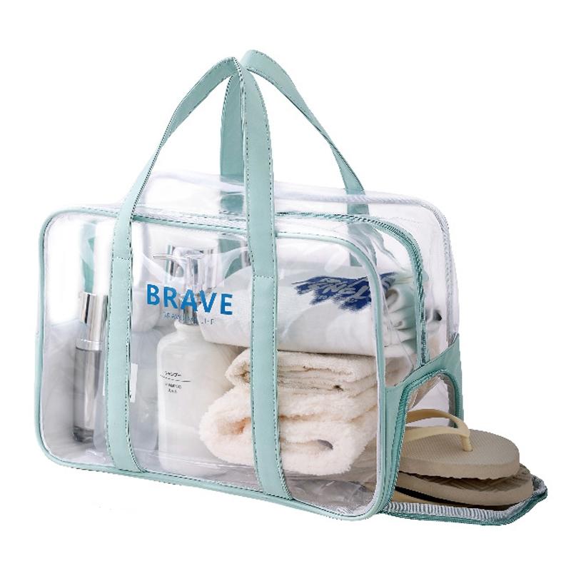 Waterproof Sports Tote For Toiletries & Makeup - Mint Green