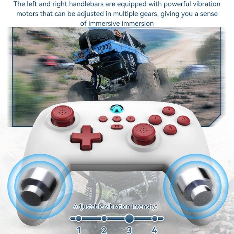 Vibration Gamepad for Switch / Android / Apple / Pc - Tooth Design - Pink