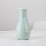 Creative Desktop Flower Vase - Modern Plastic Decoration - Blue - Front View