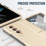 For Samsung Galaxy z Fold4 5G Samsung Galaxy z Fold4 2-in-1 Detachable Folding Case with Holder & Pen Slot - Beige - Extra Image
