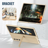 For Samsung Galaxy z Fold4 5G Samsung Galaxy z Fold4 2-in-1 Detachable Folding Case with Holder & Pen Slot - Beige