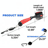 Portable Golf Club Brush - Retractable - Blue - Top-Down View