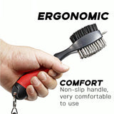 Portable Golf Club Brush - Retractable - Blue - 45-Degree Angle