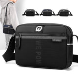 Men Nylon Crossbody Satchel For Outdoor Use - Dark Blue - Side View