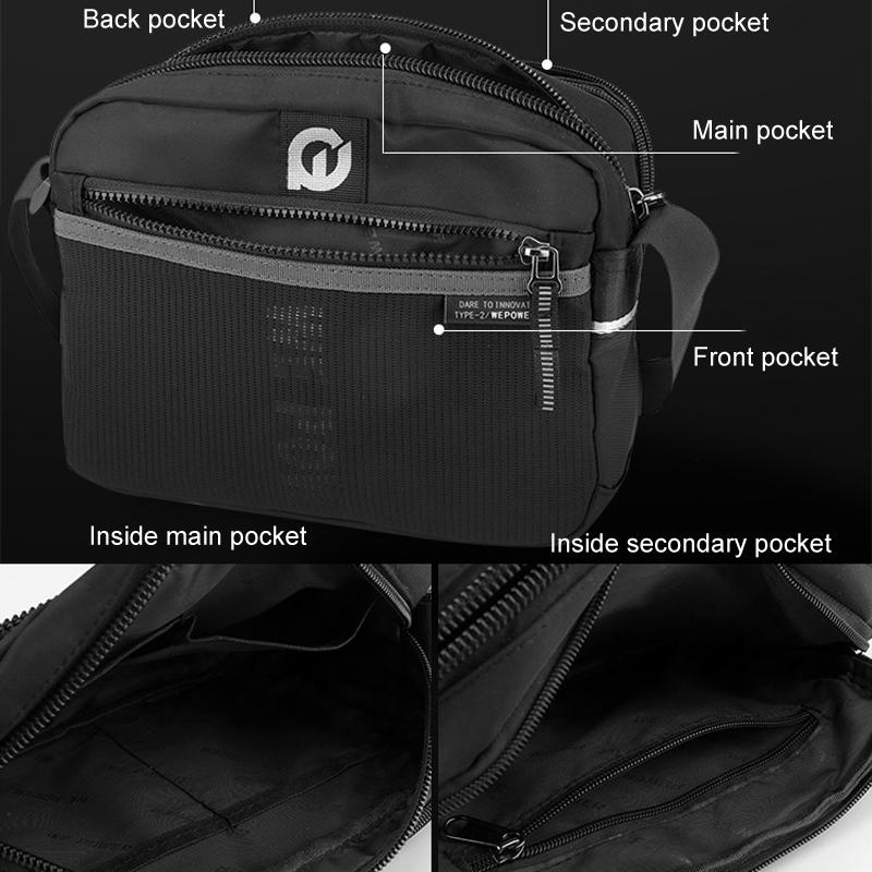 Men Nylon Crossbody Satchel For Outdoor Use - Dark Blue