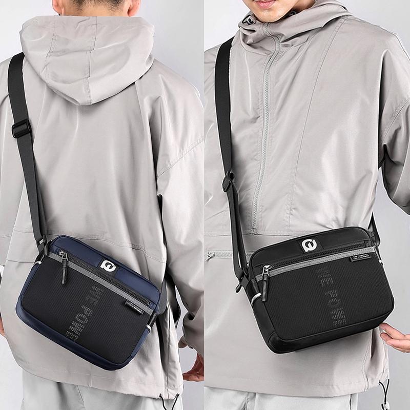 Men Nylon Crossbody Satchel For Outdoor Use - Dark Blue