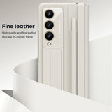 For Samsung Galaxy Z Fold4 5G Phone Case With Pen Slots - Full Coverage - White