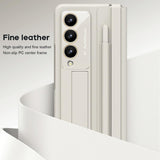 For Samsung Galaxy Z Fold4 5G Phone Case With Pen Slots - Full Coverage - White - Front View