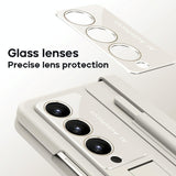 For Samsung Galaxy Z Fold4 5G Phone Case With Pen Slots - Full Coverage - White - Side View