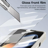 For Samsung Galaxy Z Fold4 5G Phone Case With Pen Slots - Full Coverage - White - Rear View