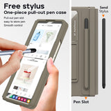 For Samsung Galaxy Z Fold4 5G Phone Case With Pen Slots - Full Coverage - White