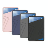 Silicone Adhesive Card Case Black - Pink - Side View