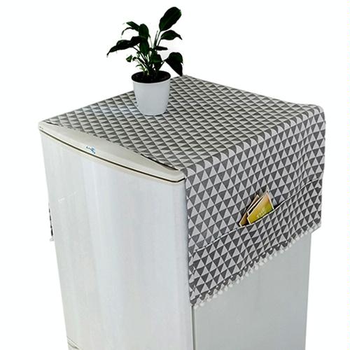 Kitchen Refrigerator and Washing Machine Dustproof Cover - 55x130cm - Black Triangle
