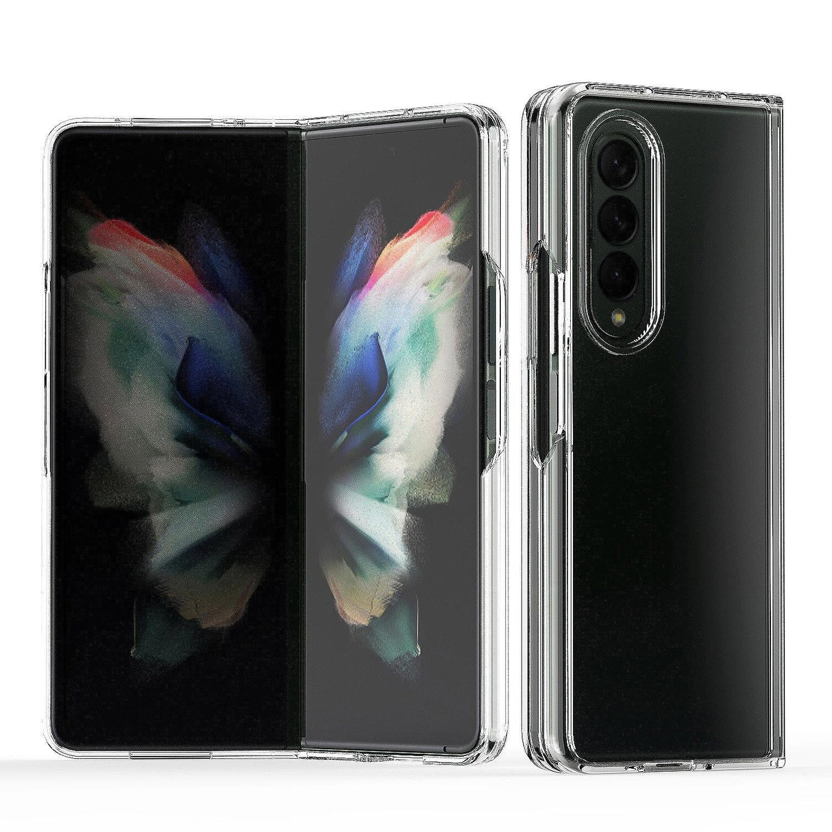 For Samsung Galaxy Z Fold4 5G Clear Acrylic Tpu Phone Case - Purple