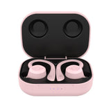 Waterproof T20 Tws Bluetooth Earphones with Charging Box and Noise-cancelling Hooks - Orange - Side View
