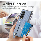 For Samsung Galaxy Z Fold4 5G Wristband Phone Case - Brown