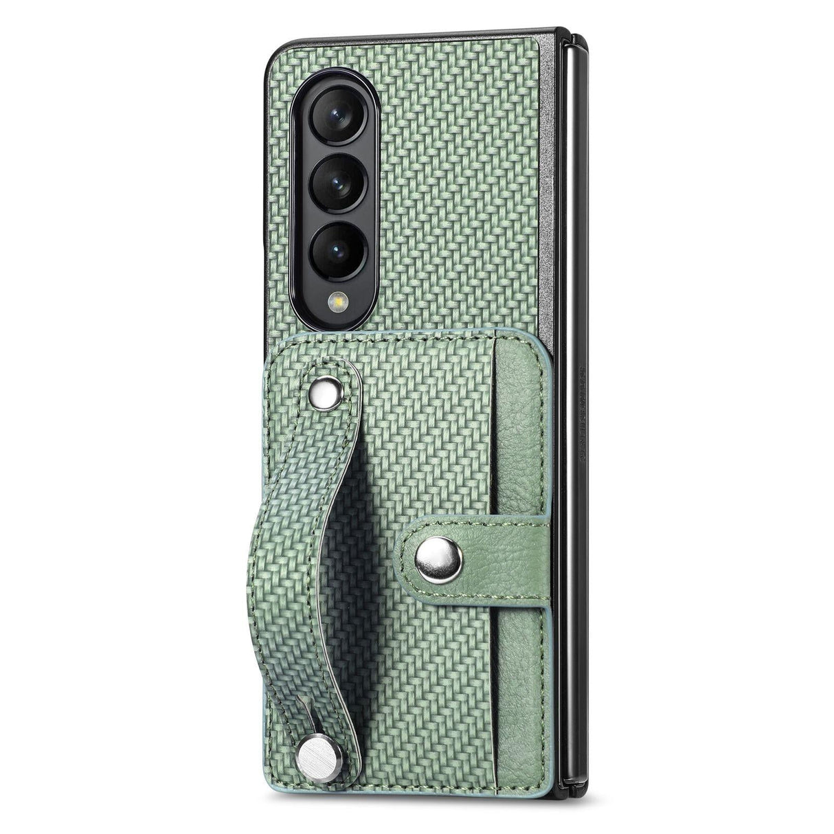 For Samsung Galaxy Z Fold4 5G Wristband Phone Case - Brown