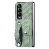 For Samsung Galaxy Z Fold4 5G Wristband Phone Case - Brown