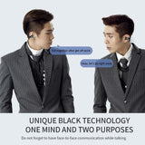 Ultra-light Wireless Earphone with Mic - Bluetooth 5.0 - Ear Clip - Stereo - Black - 45-Degree Angle