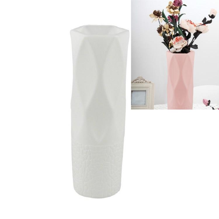 3-piece Plastic Vase Set for Dry and Wet Flower Arrangements and Floral Decor - White